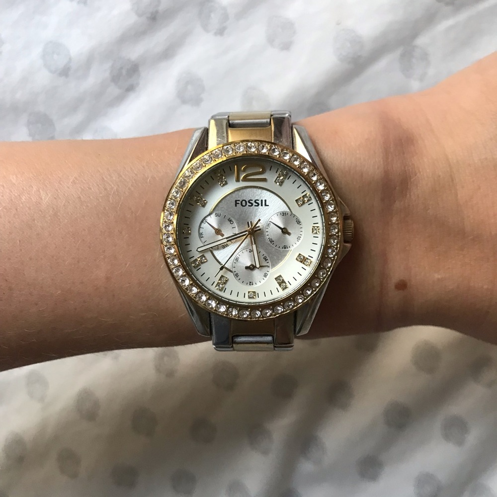 Fossil dual tone watch